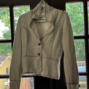 Anthropologie blazer - grey with lace and stitching detail